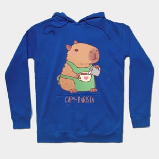 Cute Capybara Barista Making Coffee Hoodie